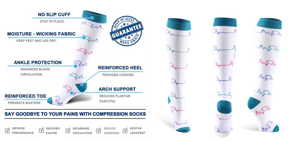 20 30mmhg fashion colorful compression support socks