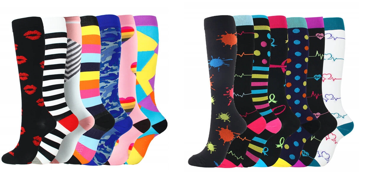 20 30mmhg fashion colorful compression support socks