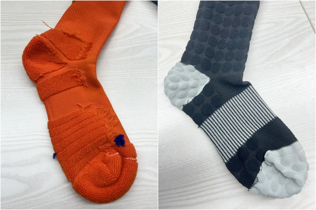 irregular terry socks pattern