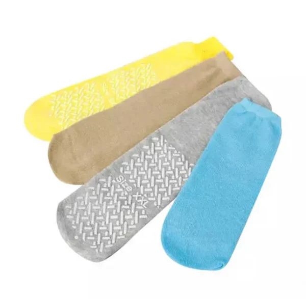 patient double sided tread non slip safety hospital airline socks