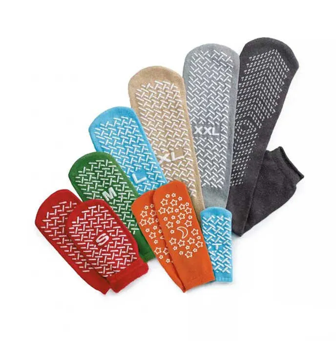 patient double sided tread non slip safety hospital airline socks