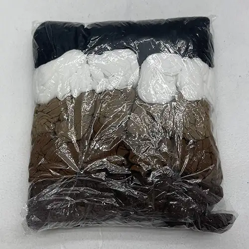 A 20-pair sock package in a plastic bag with assorted colors.