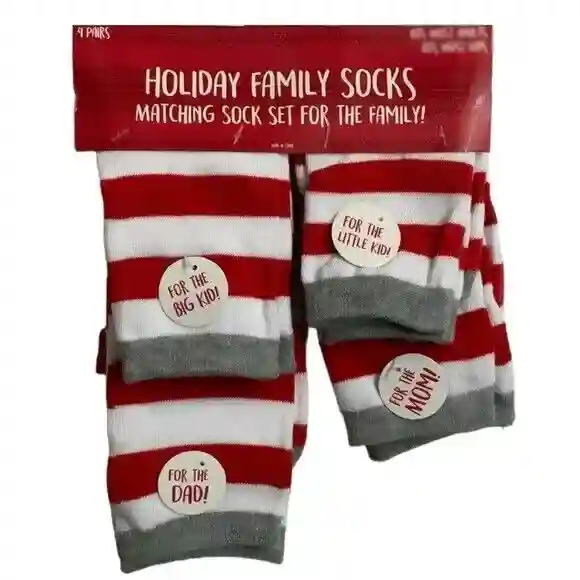 Family packs for socks, a matching holiday set for the whole family.