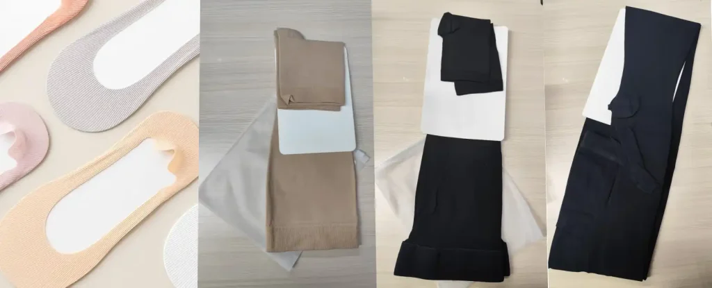 Insert cardboard of sock packaging for different colors and types.