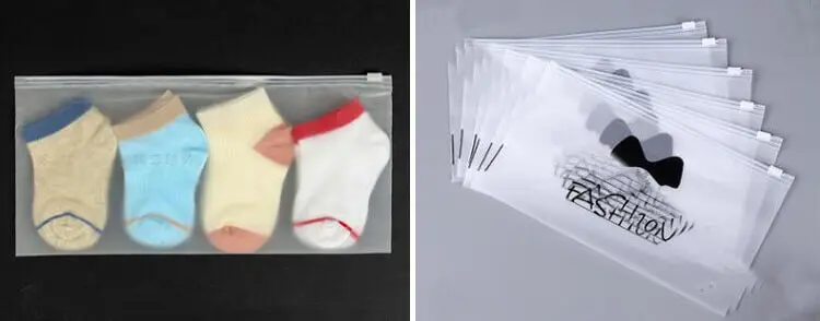 a pair of sock zipper bags with socks