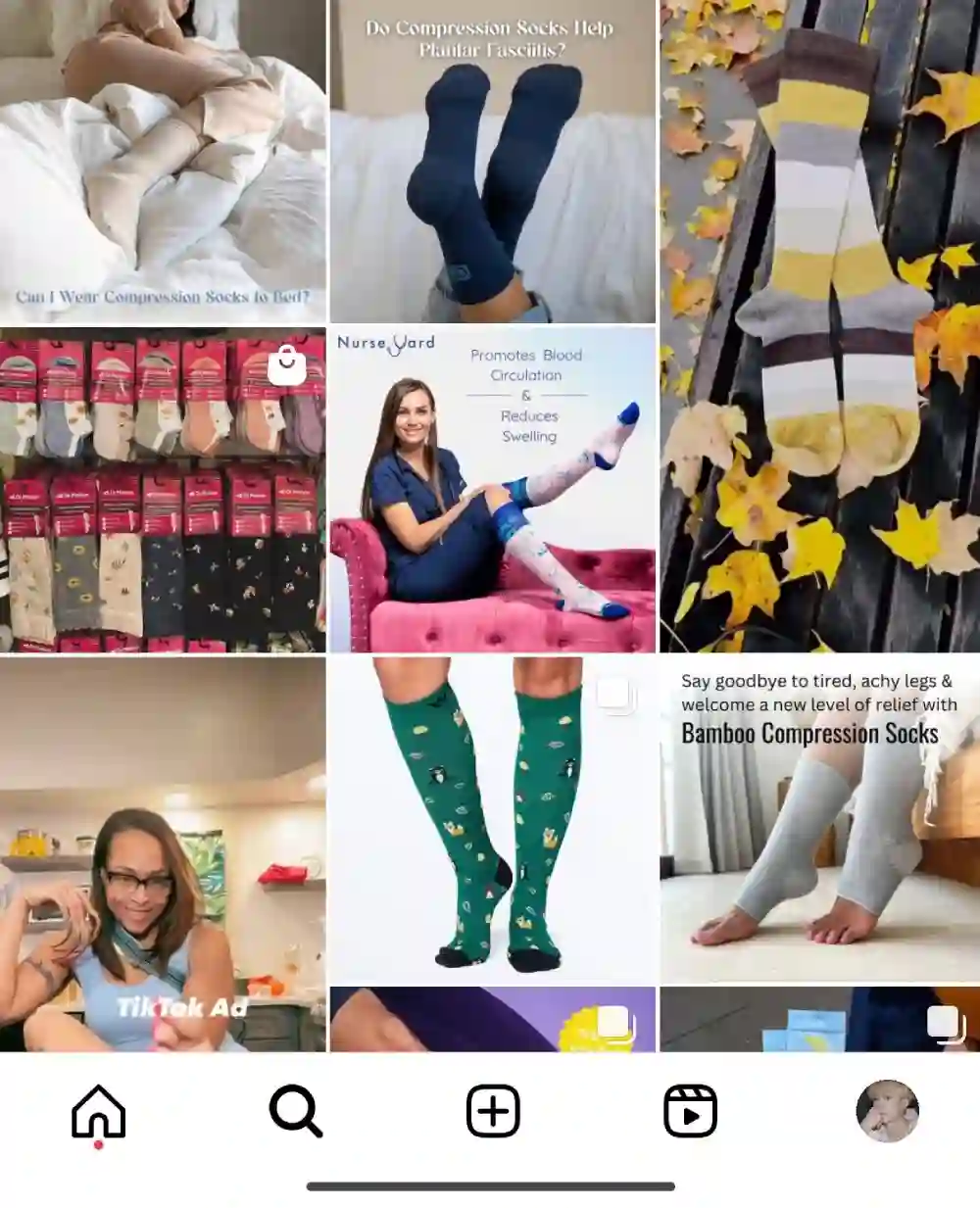 kol bloggers share compression socks on instagram