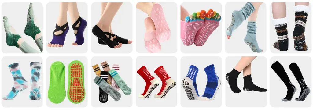 custom different grip socks