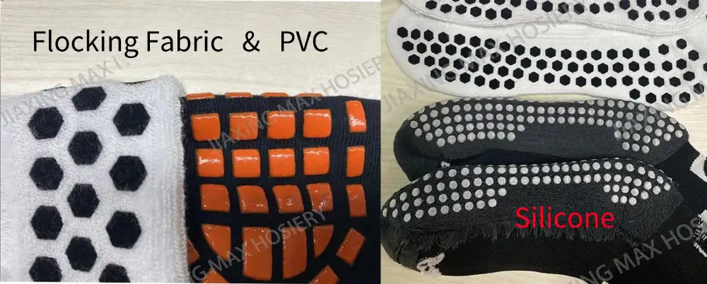 different grip material of grip socks