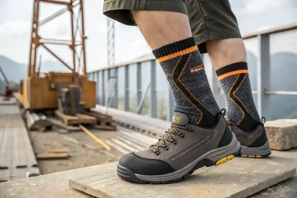 custom moisture wicking work socks for steel toe boot