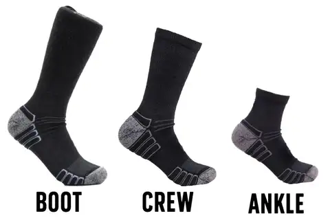 different height work socks