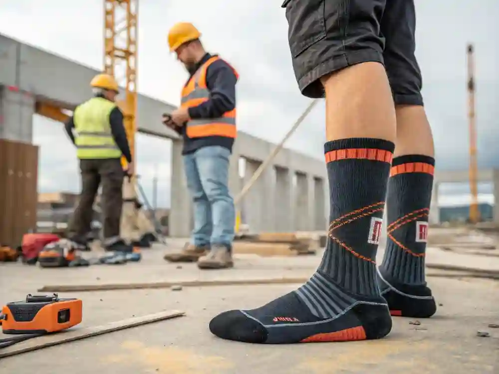workers wearing work socks