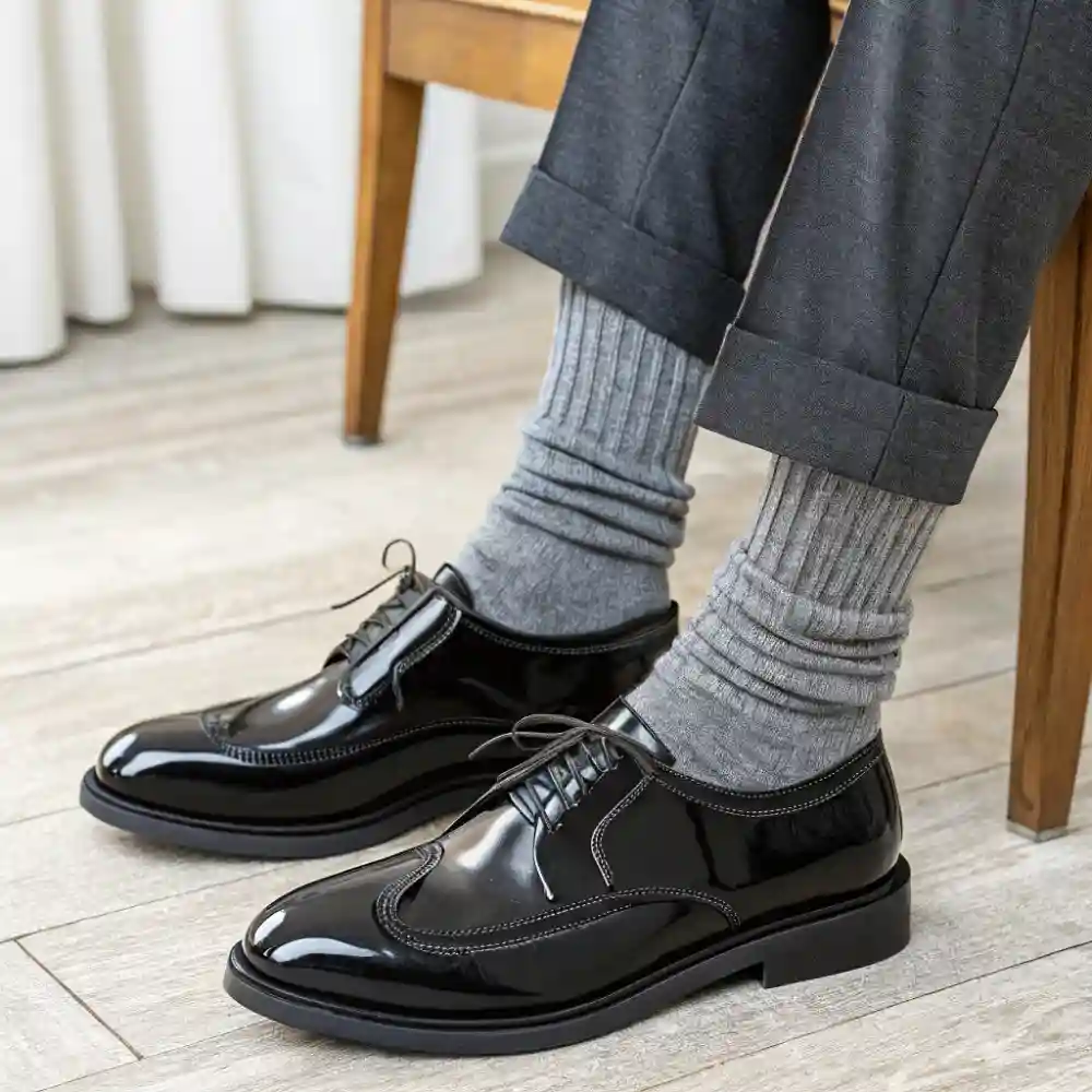Slouch socks with dress shoes for an unexpected elegant twist.