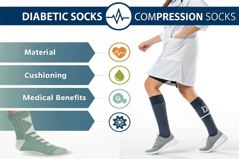 diabetic socks vs compression socks key difference