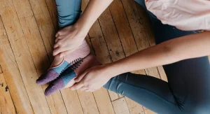 yoga with socks.