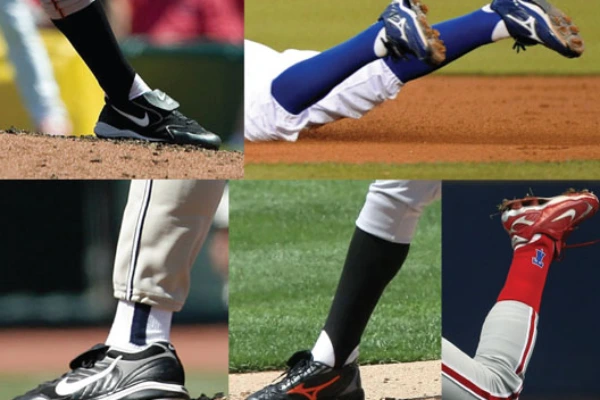 Comparison of baseball high sock styles including knicker, stirrups, and modern looks