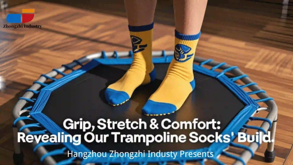 grip, stretch & comfort revealing our trampoline socks' build.