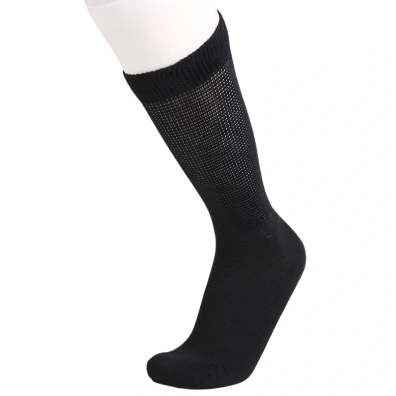 Cotton Crew Diabetic Socks black breathable knit medical sock displayed on mannequin