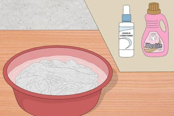 Soft, freshly dried wool socks showing preserved texture and flexibility