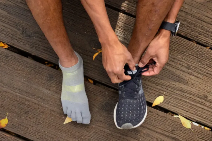 Toe socks for blisters keeping each toe separated to reduce friction and moisture