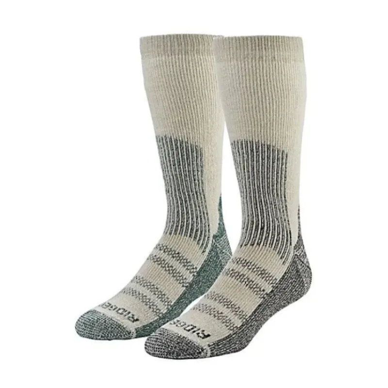 Thick heated work sock designed for enhanced warmth and comfort in extremely cold conditions.