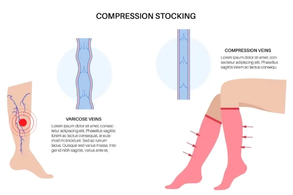 Compression socks improving blood circulation in legs