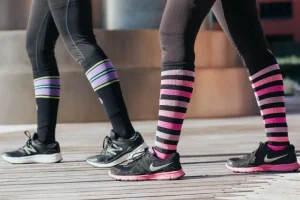 Compression socks used during travel, exercise, and daily wear