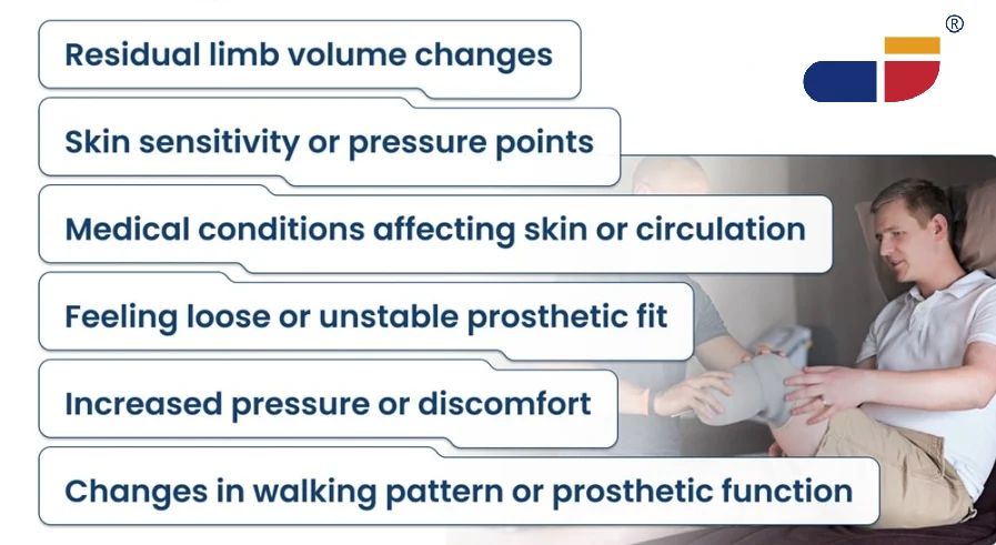 Infographic explaining why stump socks for daily prosthetic wear