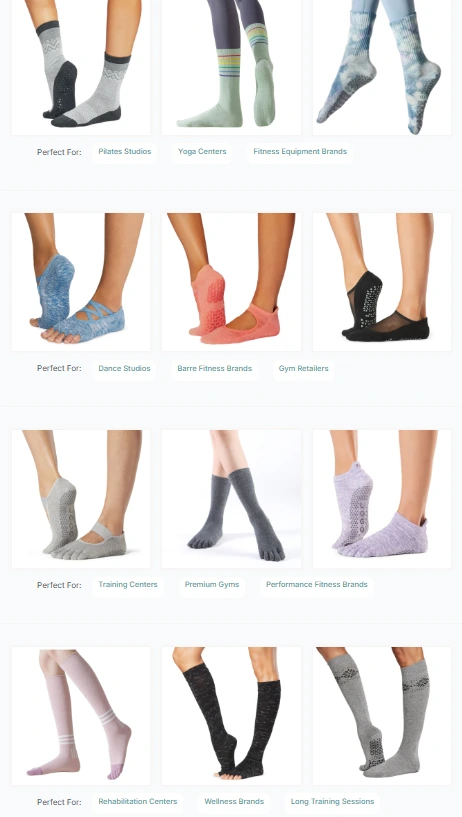 Studio grip socks used in yoga and pilates classes