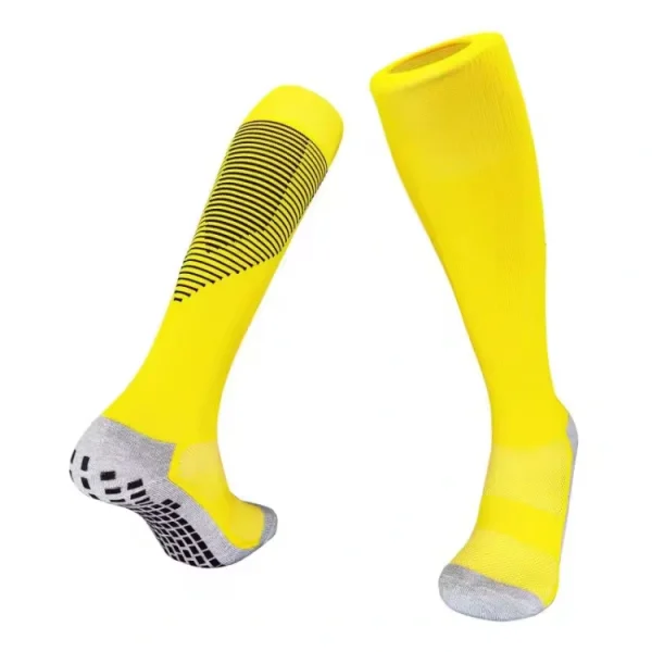 football socks antiskid, a pair of yellow crew grip socks for men.