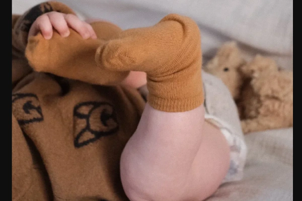 Hypoallergenic baby socks made from organic cotton for sensitive skin