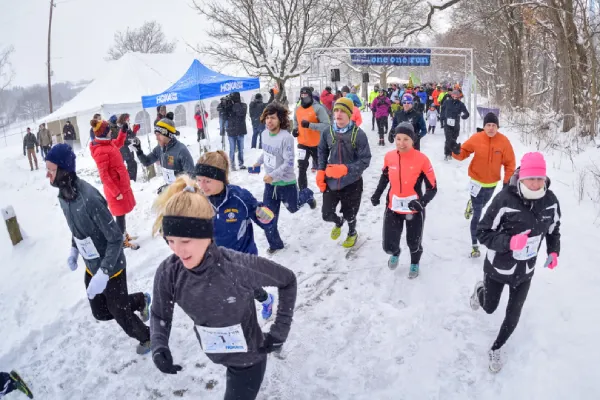 Runner finishing a winter run comfortably thanks to the right pair of cold weather running socks