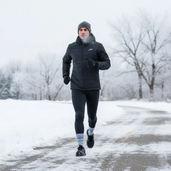 Winter running socks road running scenario