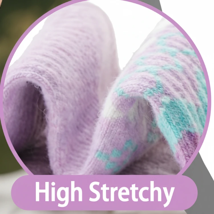 Close-up of the high stretchy, soft, and durable fabric texture of the winter running socks