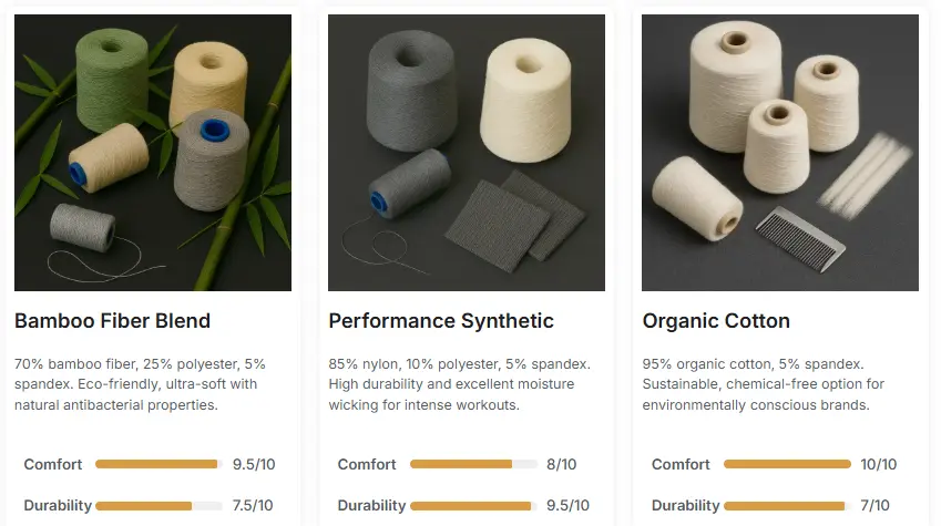 Material options for running socks