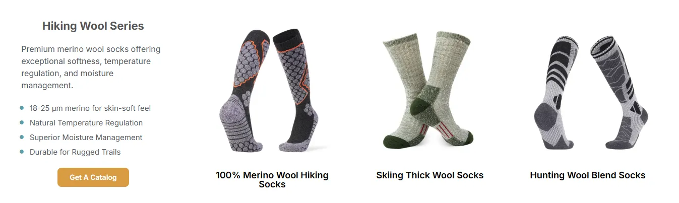 more custom wool socks for skiing, hunting, and merino wool hiking