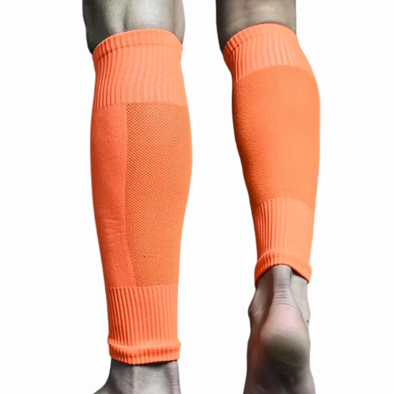 Rear view of football scrunch leg sleeves showing breathable design worn by a model