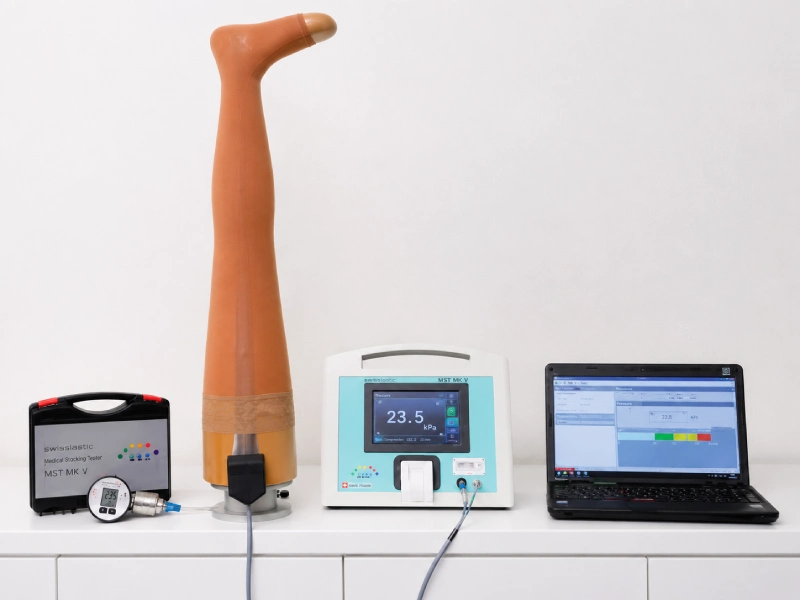 Swisslastic MST MK V tester measuring medical compression stocking pressure