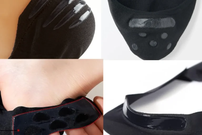 Custom shape of no show socks silicone heel