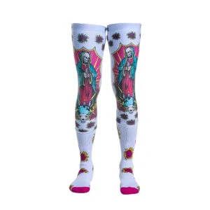 Professional motocross riding socks with unique woven pattern for durability and comfort