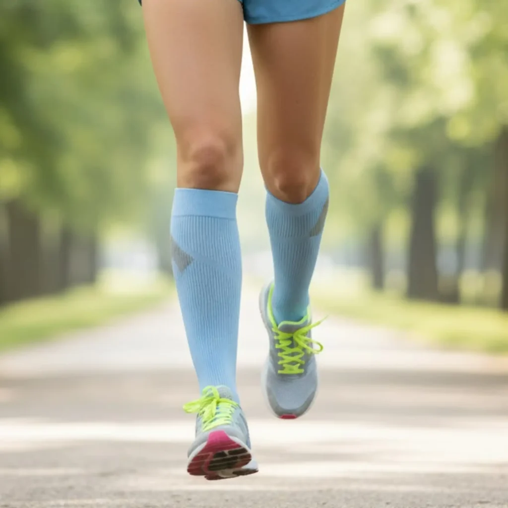 Custom running socks with logo manufactured by Max Hosiery OEM & ODM, showcasing brand identity and performance quality