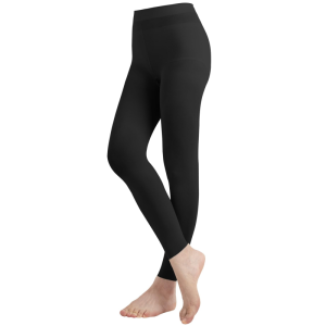 Black footless dance tights displayed on model for custom footless dance tights main image