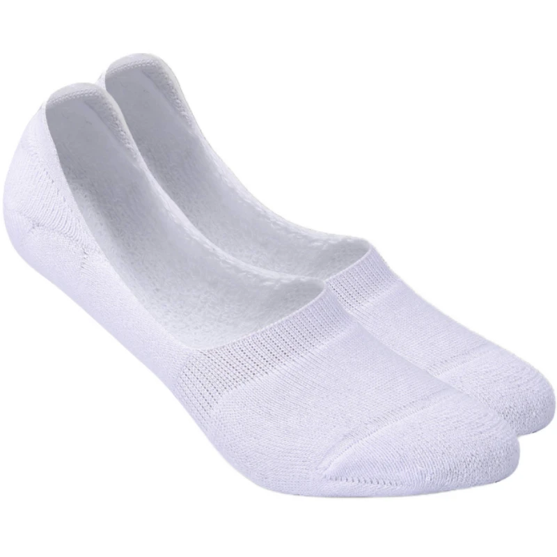White cotton loafer no show socks displayed for the Custom No Show Socks Manufacturer page under Your Complete No-Show Sock Portfolio module.