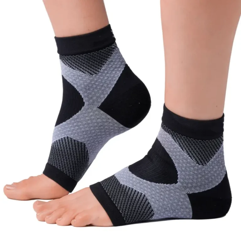 Compression plantar fasciitis socks providing arch and ankle support for foot pain relief