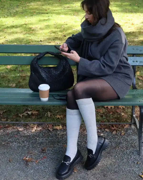 Stylish 20 30 mmHg waist high compression tights tailored for PoTS patients, offering abdominal support and daily comfort