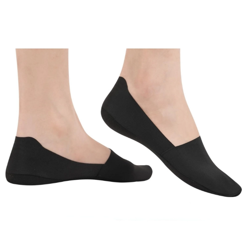 Black ultra low-cut ballet socks displayed for the Custom No Show Socks Manufacturer page under Your Complete No-Show Sock Portfolio module.