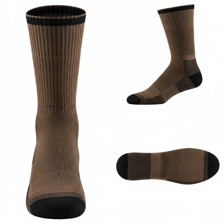 Close up image of work boot socks