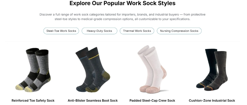 Other types work safety socks for customization