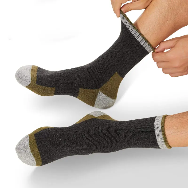 Steel toe socks wearing display