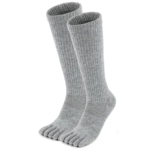 Grey Merino Wool Toe Socks displayed to highlight fabric texture