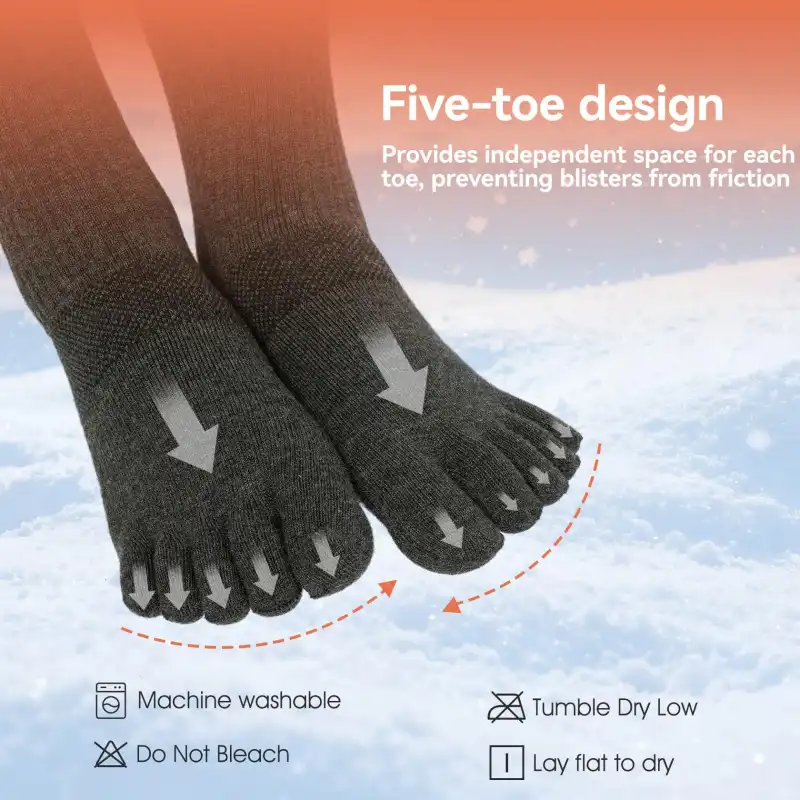 Merino wool toe socks detail2